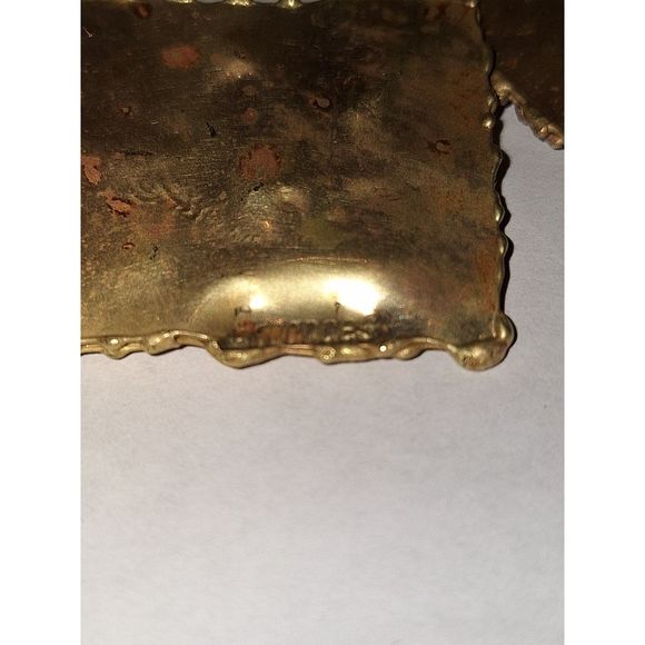 Brutalist Designer Handmade Clip On Earrings Brass and Raw Amethyst Ernandes - Picture 14 of 16